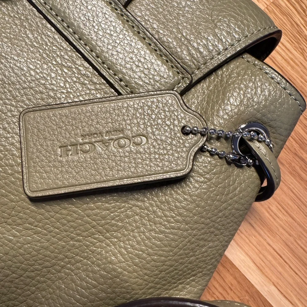 Coach Sage Green Pebble Leather Backpack - Picture 5 of 10